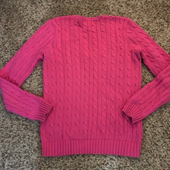 Ralph Lauren Sport Cotton Cable V neck Sweater - Picture 2 of 6